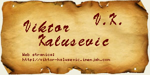 Viktor Kalušević vizit kartica
